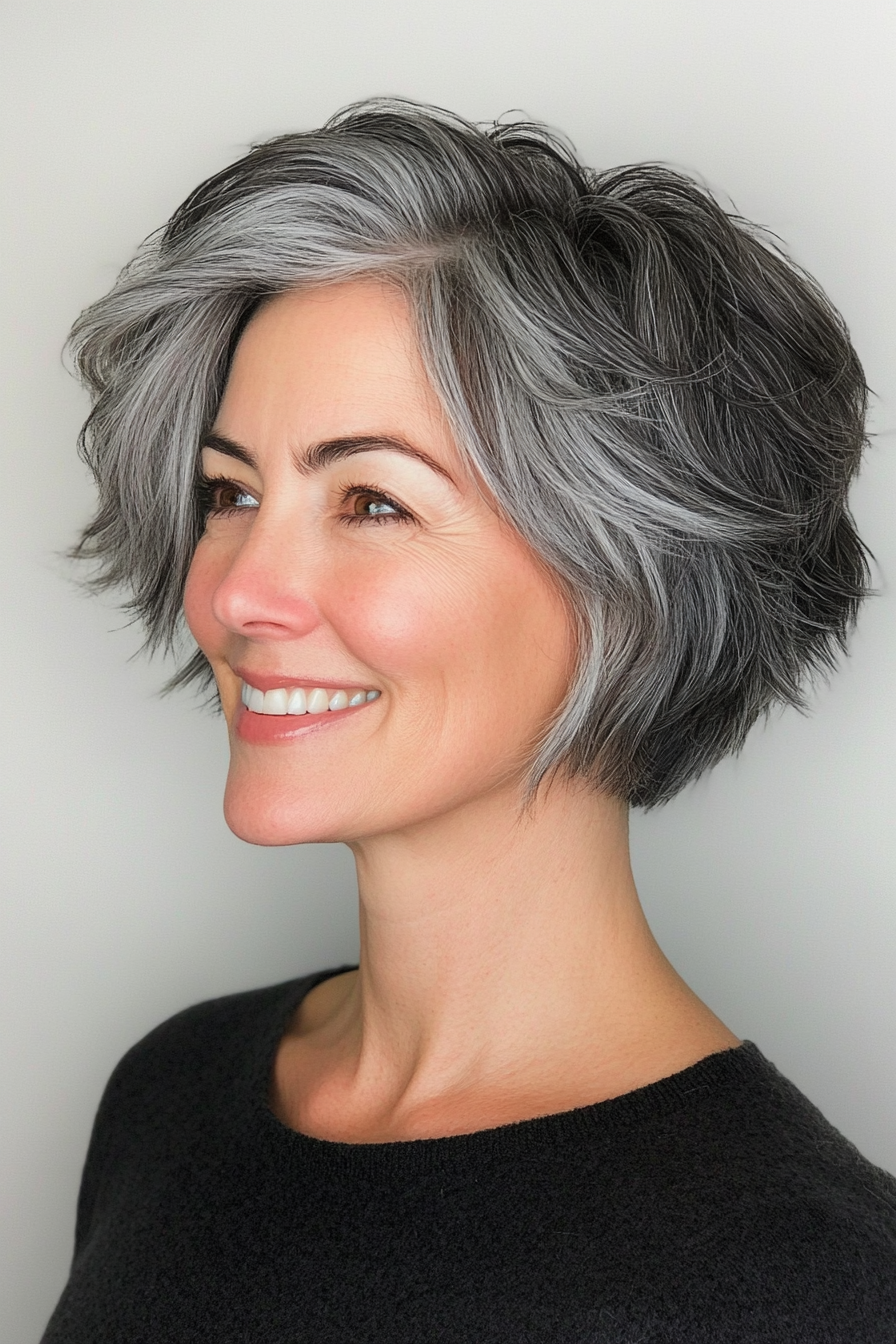 3. Textured Pixie in Salt-and-Pepper (Hairstyles For Women Over 50 With Thick Hair) - Hairstyles For Women Over 50 With Thick Hair