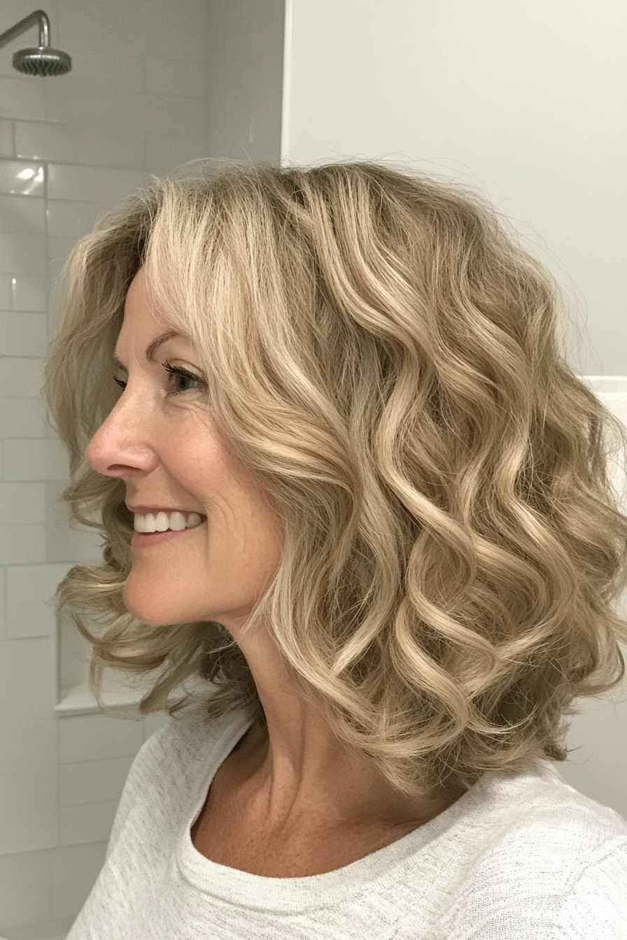 15. Shoulder-Length Soft Curls in Light Ash Blonde (Hairstyles For Women Over 50 With Thick Hair) - Hairstyles For Women Over 50 With Thick Hair