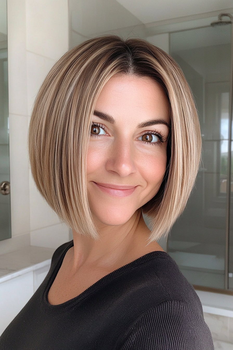 4. Blonde Bob with Subtle Highlights (Short Bob Hairstyles For Older Women) - Short Bob Hairstyles For Older Women
