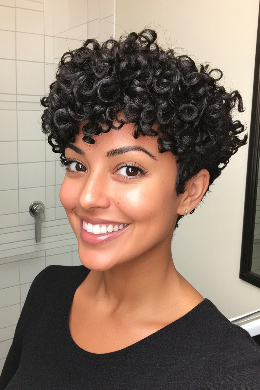4. Curly Tapered Cut - Black (Short Curly Hairstyles For Women) - Short Curly Hairstyles For Women
