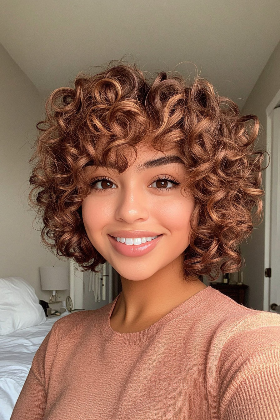 6. Curly Finger Waves - Light Brown (Short Curly Hairstyles For Women) - Short Curly Hairstyles For Women