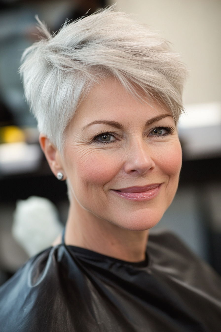 1. Classic Silver Pixie (Short Pixie Haircuts For Women Over 50) - Short Pixie Haircuts For Women Over 50