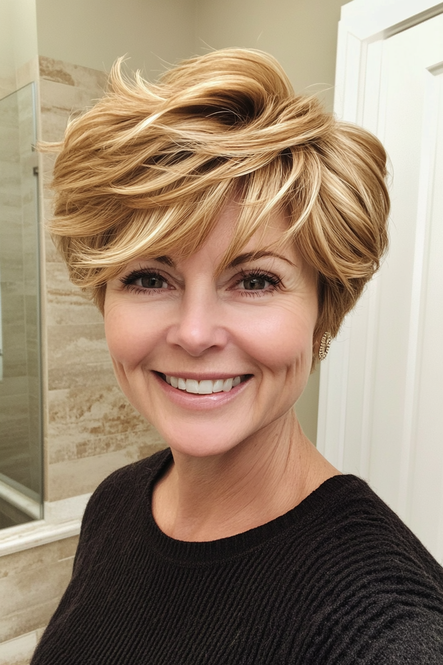 6. Golden Blonde Soft Pixie (Short Pixie Haircuts For Women Over 50) - Short Pixie Haircuts For Women Over 50