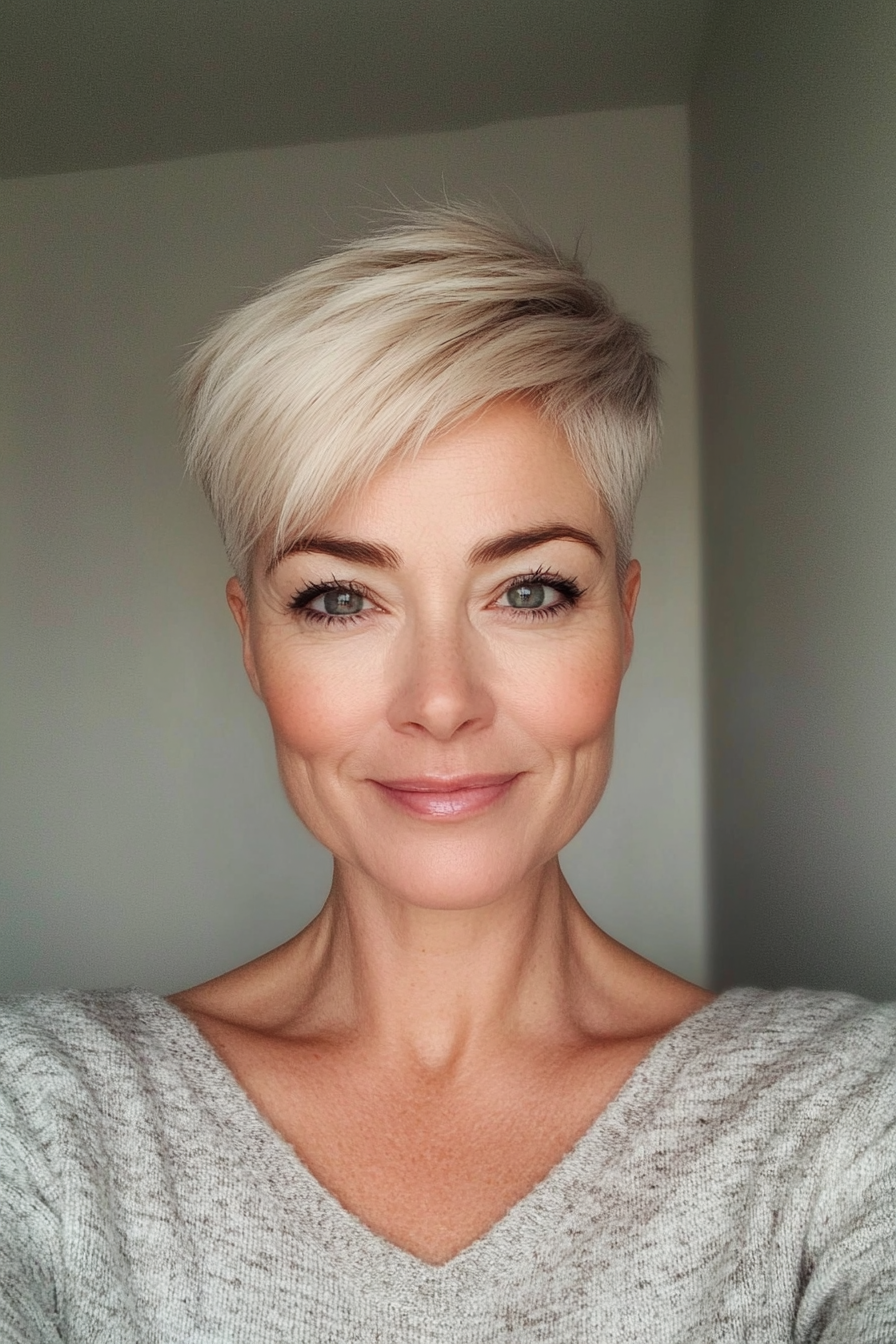 10. Short Ash Blonde Pixie (Short Pixie Haircuts For Women Over 50) - Short Pixie Haircuts For Women Over 50