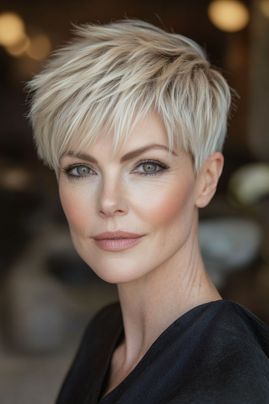 16. Honey Blonde Pixie with Light Texture (Short Pixie Haircuts For Women Over 50) - Short Pixie Haircuts For Women Over 50