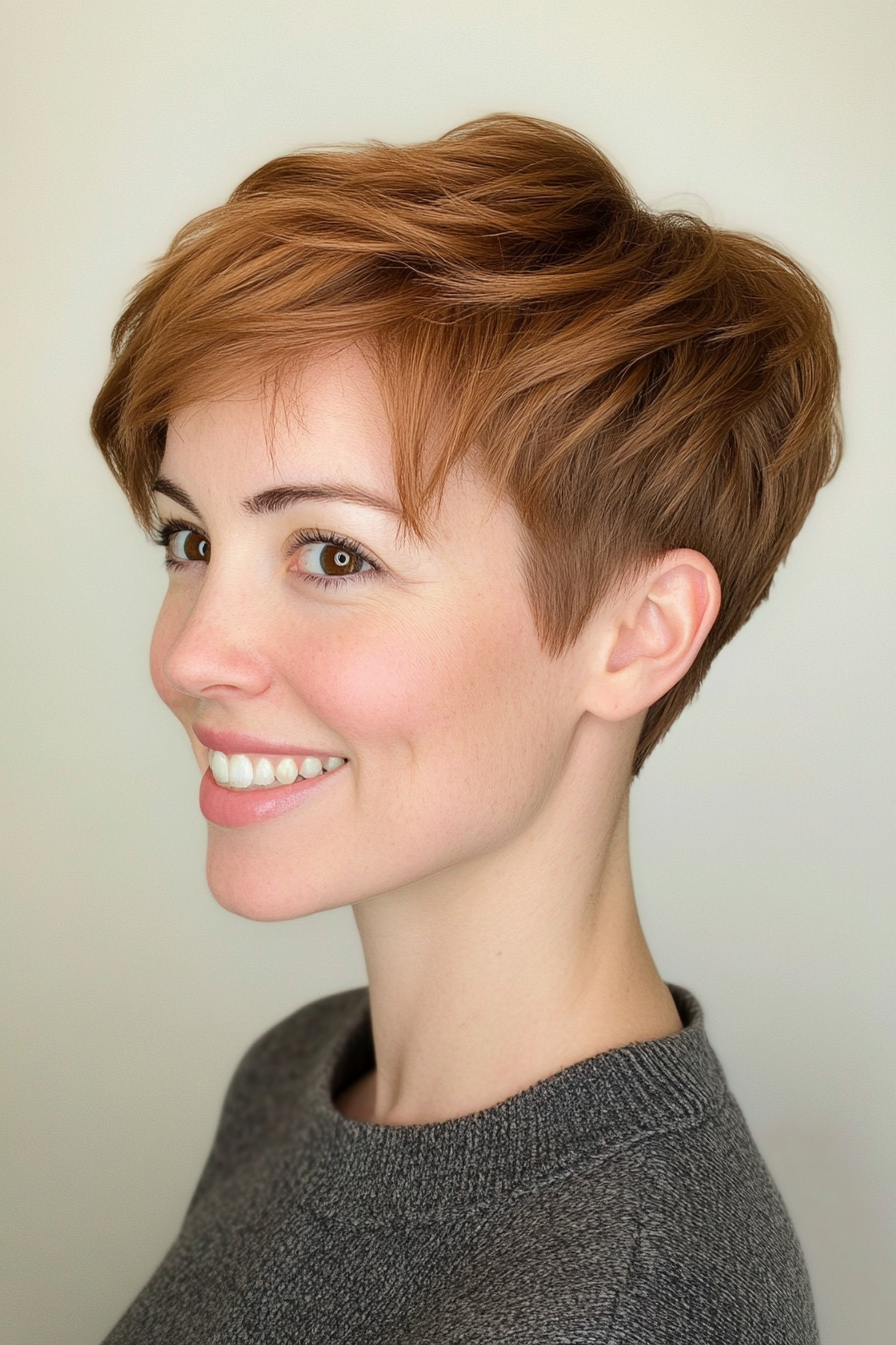 23. Caramel Brown Pixie (Very Short Pixie Haircuts) - Very Short Pixie Haircuts