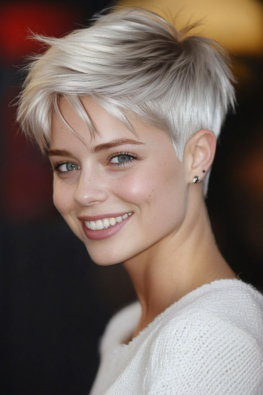 20. Silver Blonde Pixie (Very Short Pixie Haircuts) - Very Short Pixie Haircuts