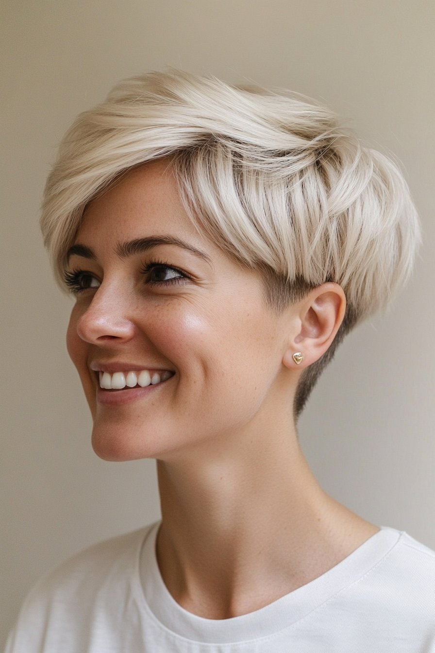 14. Blonde with Dark Roots Pixie (Very Short Pixie Haircuts) - Very Short Pixie Haircuts