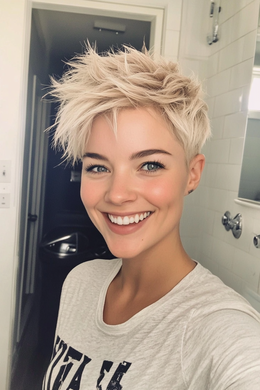 11. Sandy Blonde Spiky Pixie (Very Short Pixie Haircuts) - Very Short Pixie Haircuts