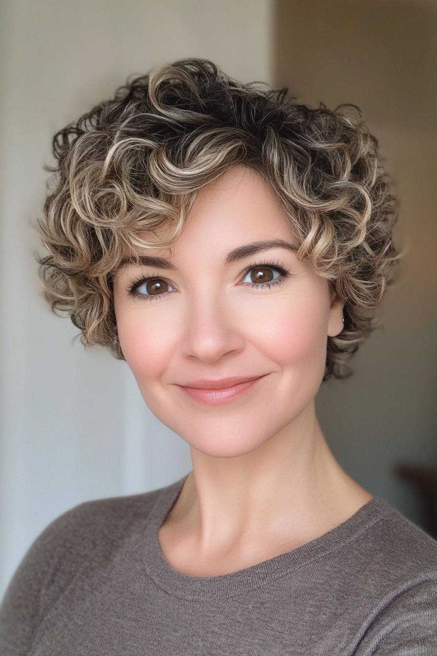 12. Dark Blonde Curly Pixie with Defined Layers (Pixie Curly Haircuts) - Pixie Curly Haircuts