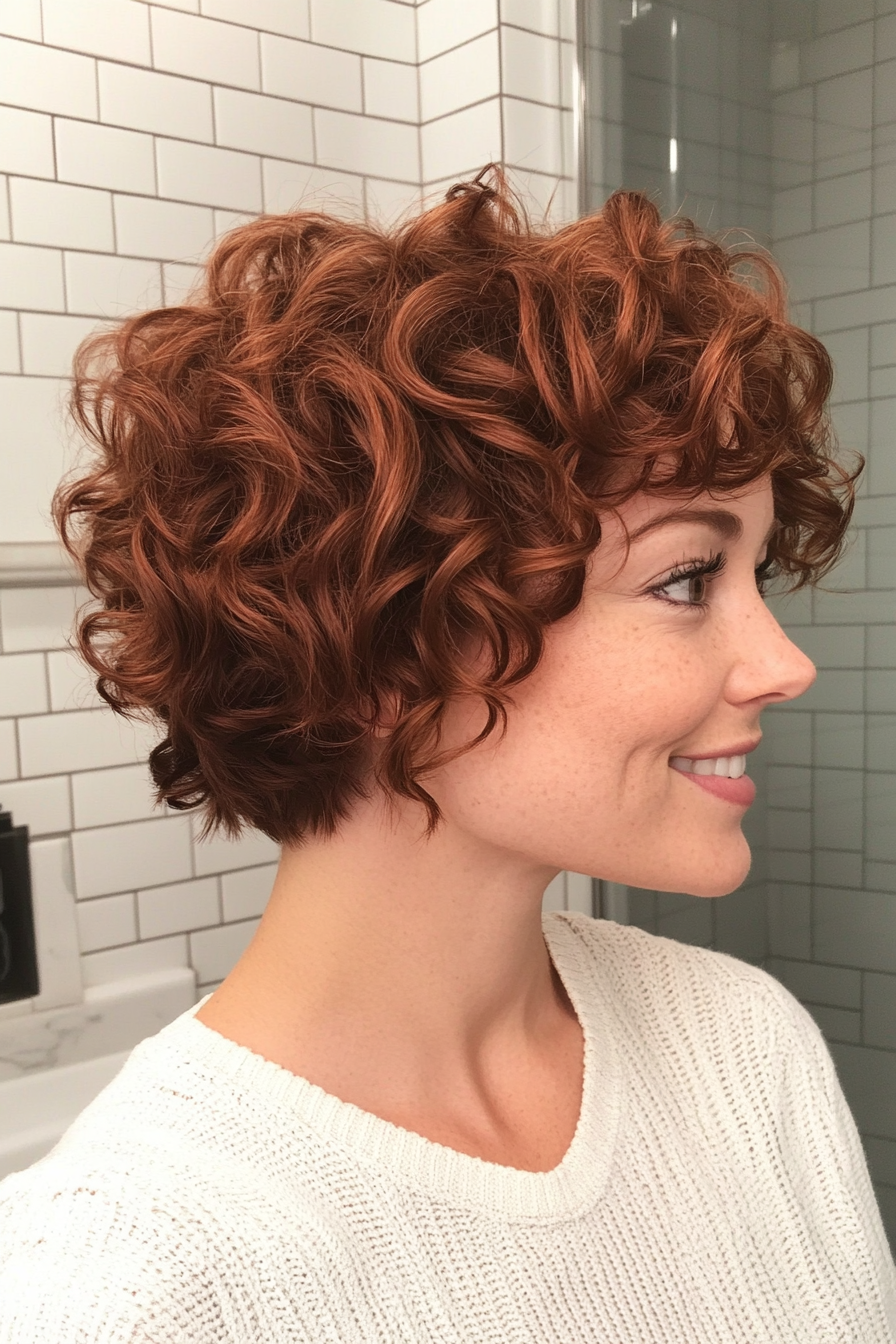 15. Chestnut Brown Curly Pixie with Loose Curls (Pixie Curly Haircuts) - Pixie Curly Haircuts