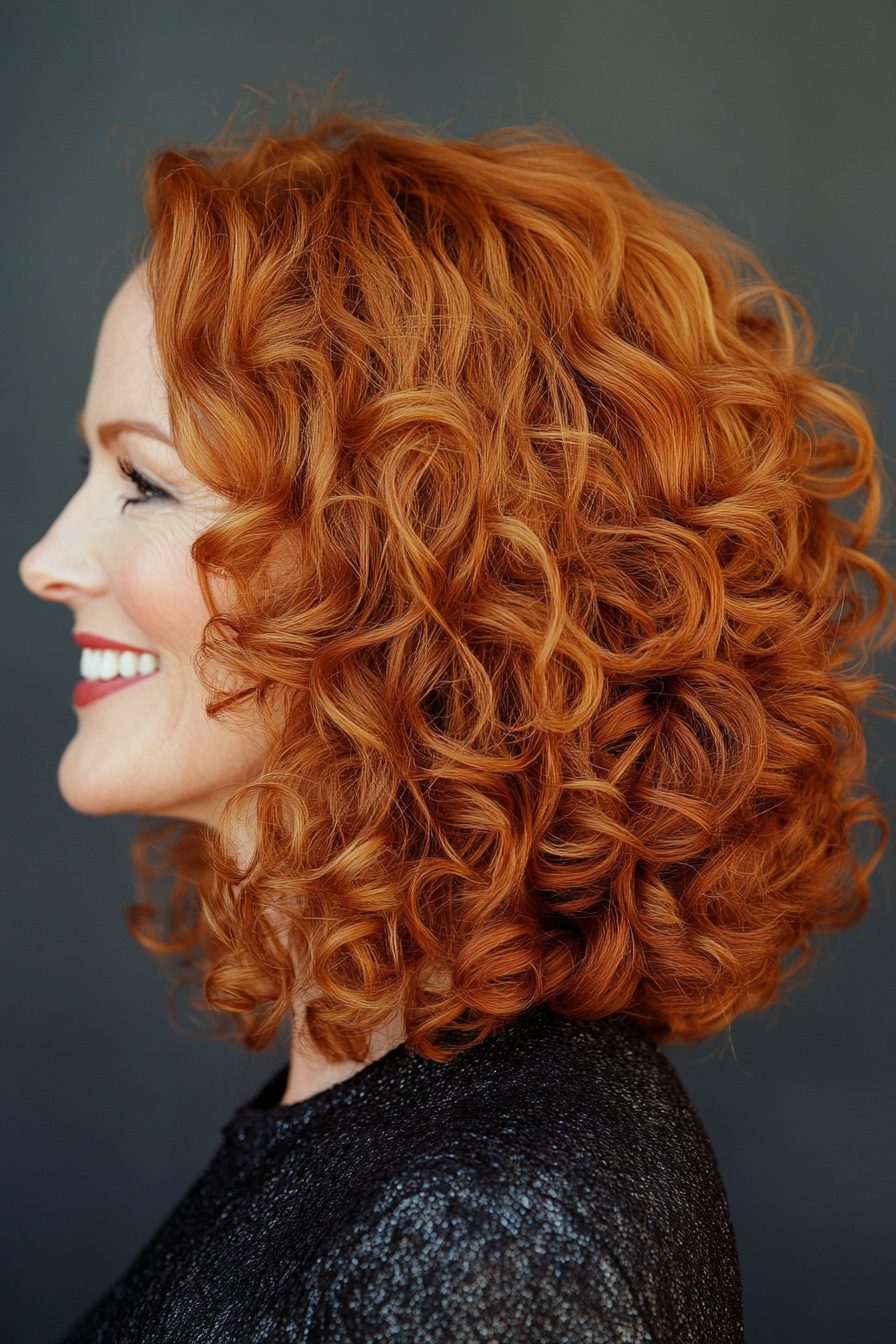5. Curly Bob – Auburn (Hairstyles For Older Women) - Hairstyles For Older Women