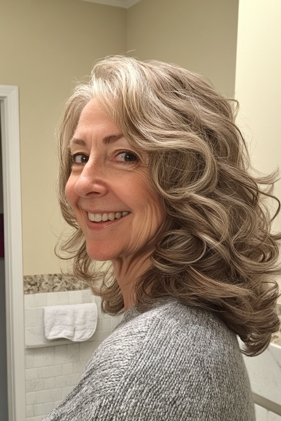 8. Voluminous Curls – Light Brown (Hairstyles For Older Women) - Hairstyles For Older Women