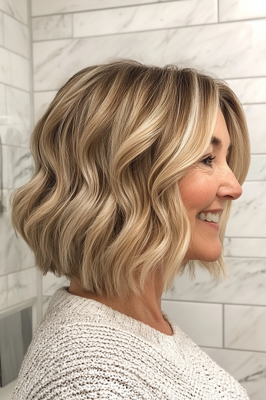 12. Classic Bob with Soft Waves – Warm Honey Blonde (Hairstyles For Older Women) - Hairstyles For Older Women
