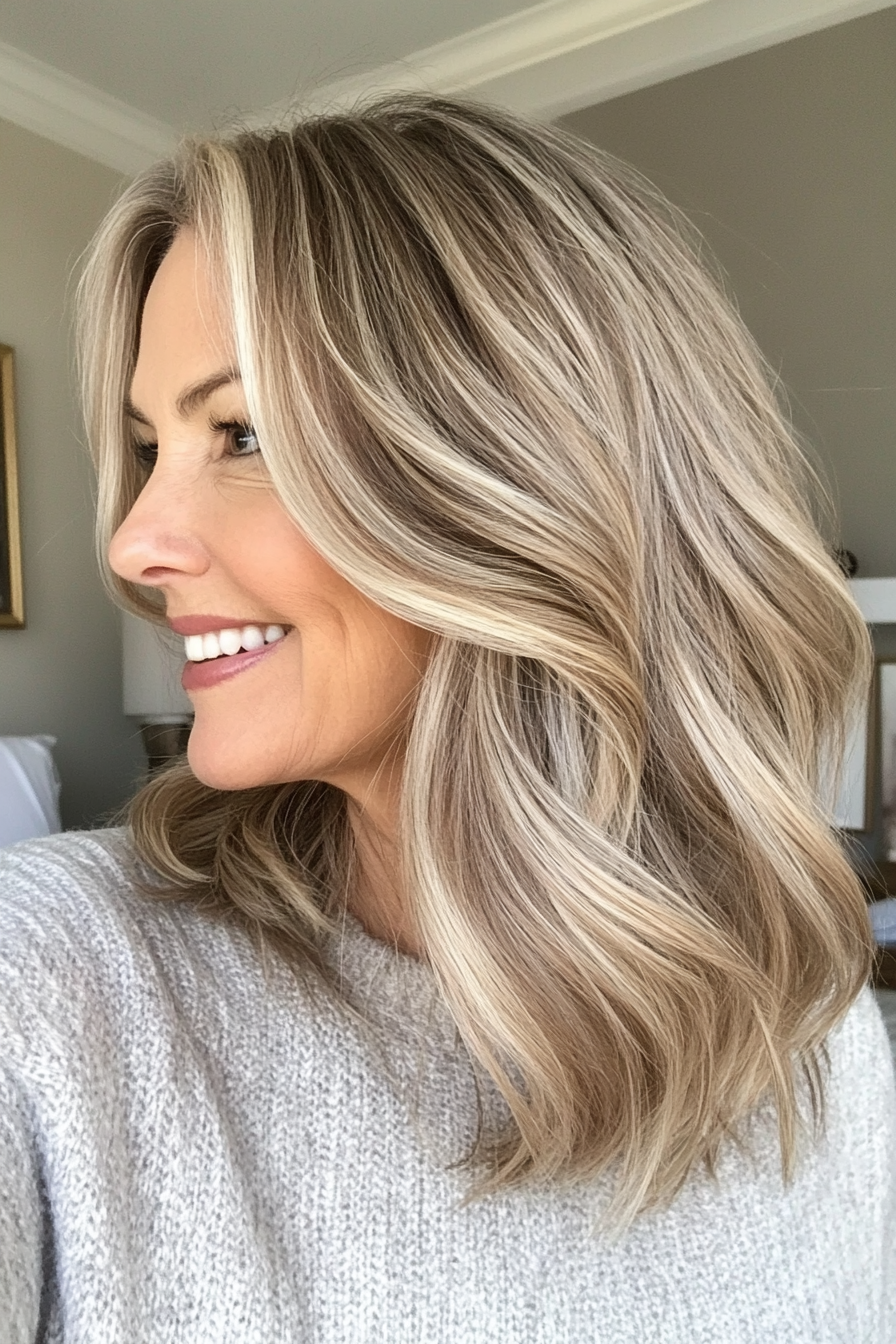 17. Medium-Length Waves – Soft Blonde (Hairstyles For Older Women) - Hairstyles For Older Women