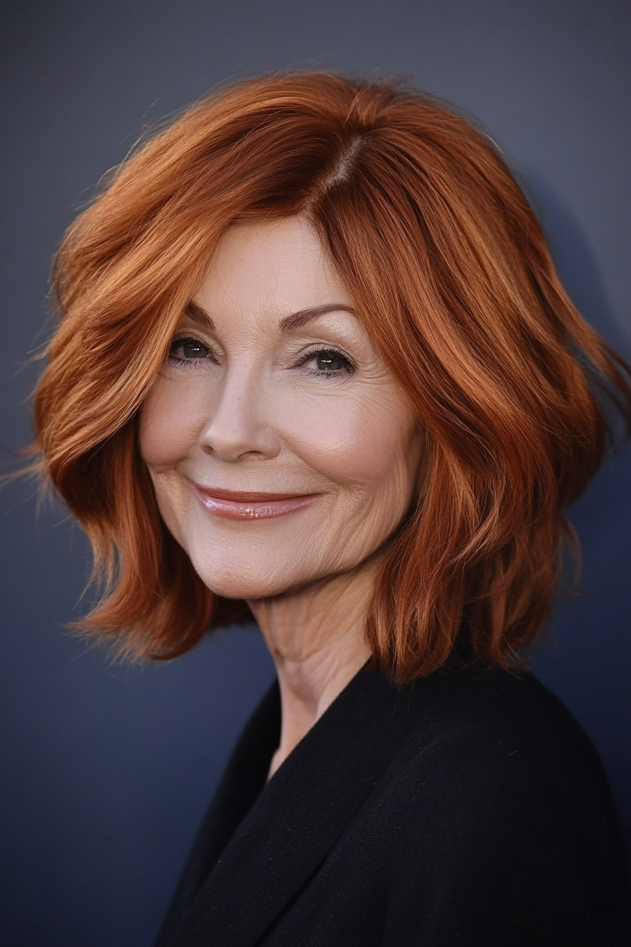 19. Choppy Bob – Copper (Hairstyles For Older Women) - Hairstyles For Older Women