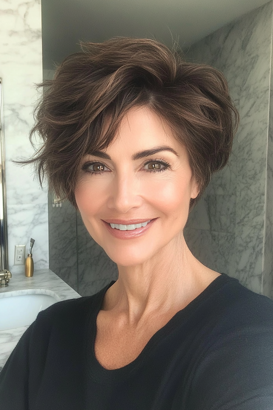 3. Textured Pixie Cut (Shorter Haircuts For Older Women) - Shorter Haircuts For Older Women