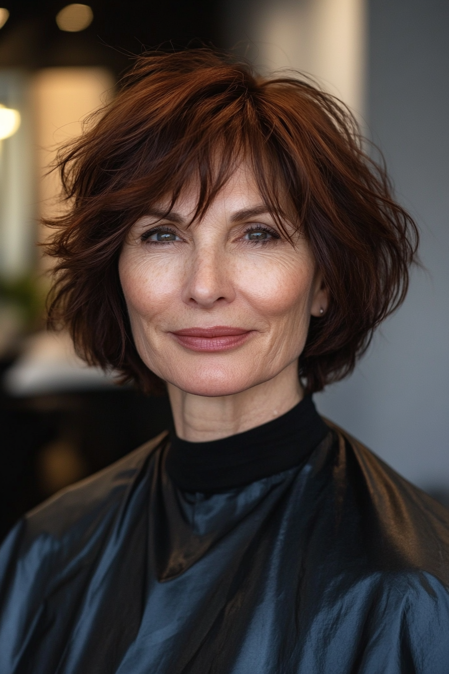 4. Soft Shaggy Bob (Shorter Haircuts For Older Women) - Shorter Haircuts For Older Women