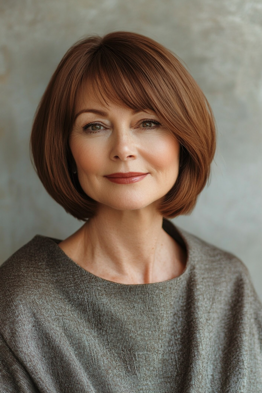 8. Classic French Bob (Shorter Haircuts For Older Women) - Shorter Haircuts For Older Women