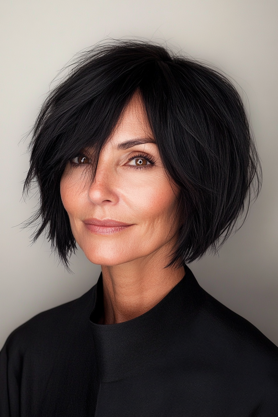 11. Choppy Textured Bob (Shorter Haircuts For Older Women) - Shorter Haircuts For Older Women