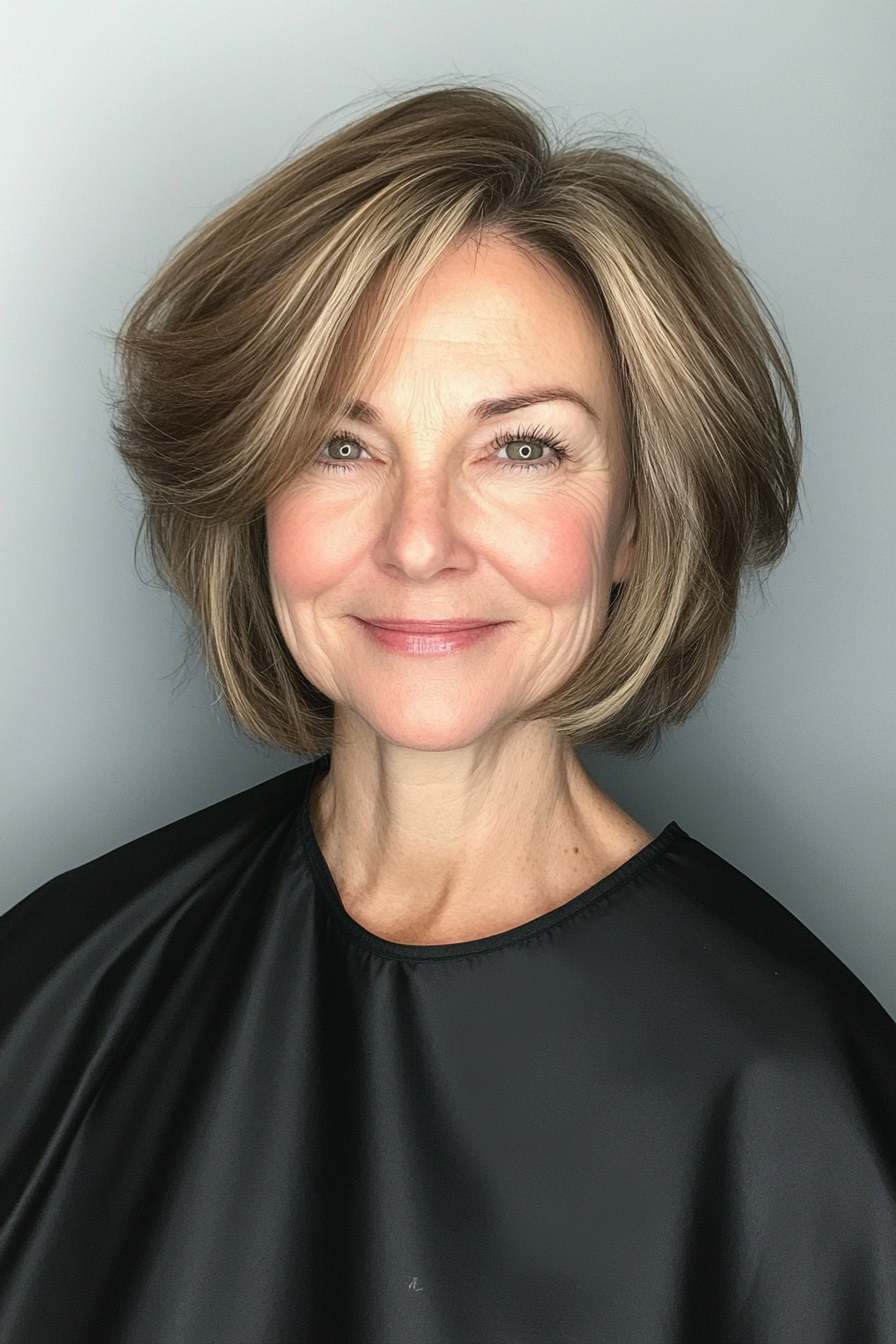 15. Bouncy Bob with Soft Layers (Shorter Haircuts For Older Women) - Shorter Haircuts For Older Women