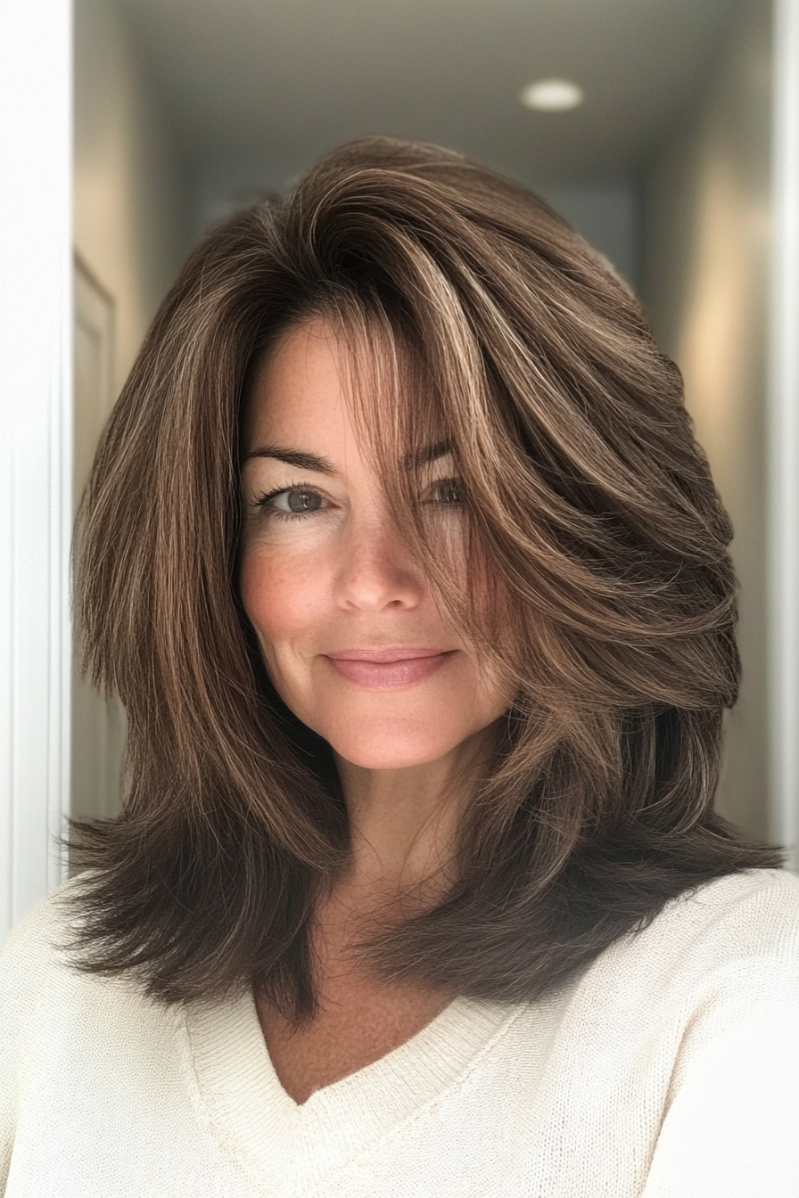 1. Classic Brown Shag (Shag Hairstyles For Older Women) - Shag Hairstyles For Older Women