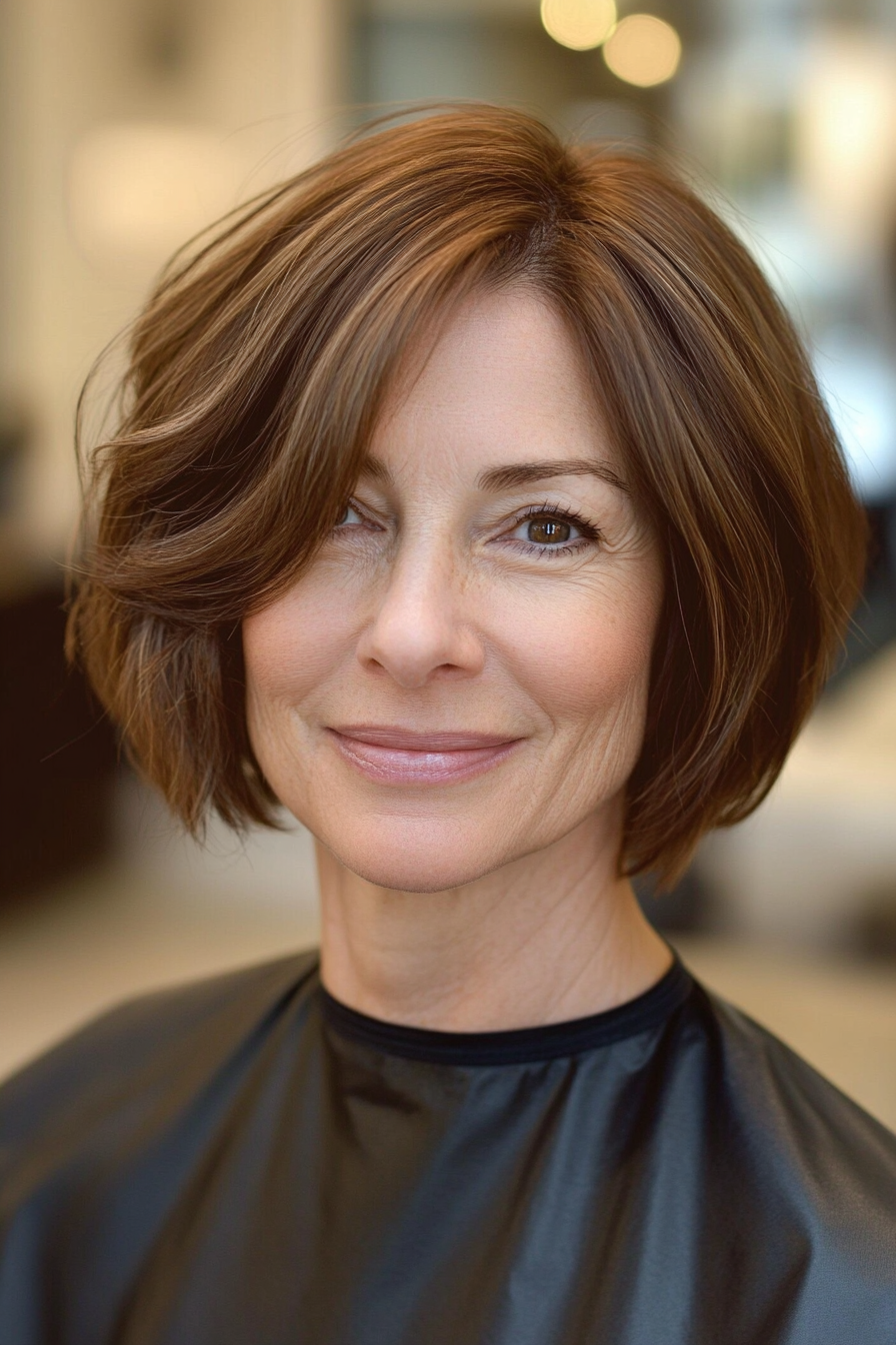 1. Classic Blunt Bob with Subtle Layers (Short Bob Hairstyles For Women Over 60) - Short Bob Hairstyles For Women Over 60