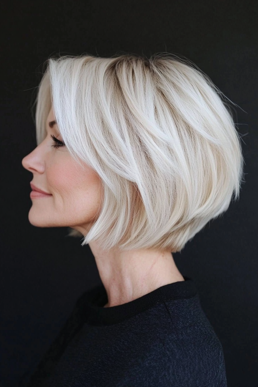 2. Choppy Bob - Light Blonde (Short Haircuts For Women Over 50 With Fine Hair) - Short Haircuts For Women Over 50 With Fine Hair