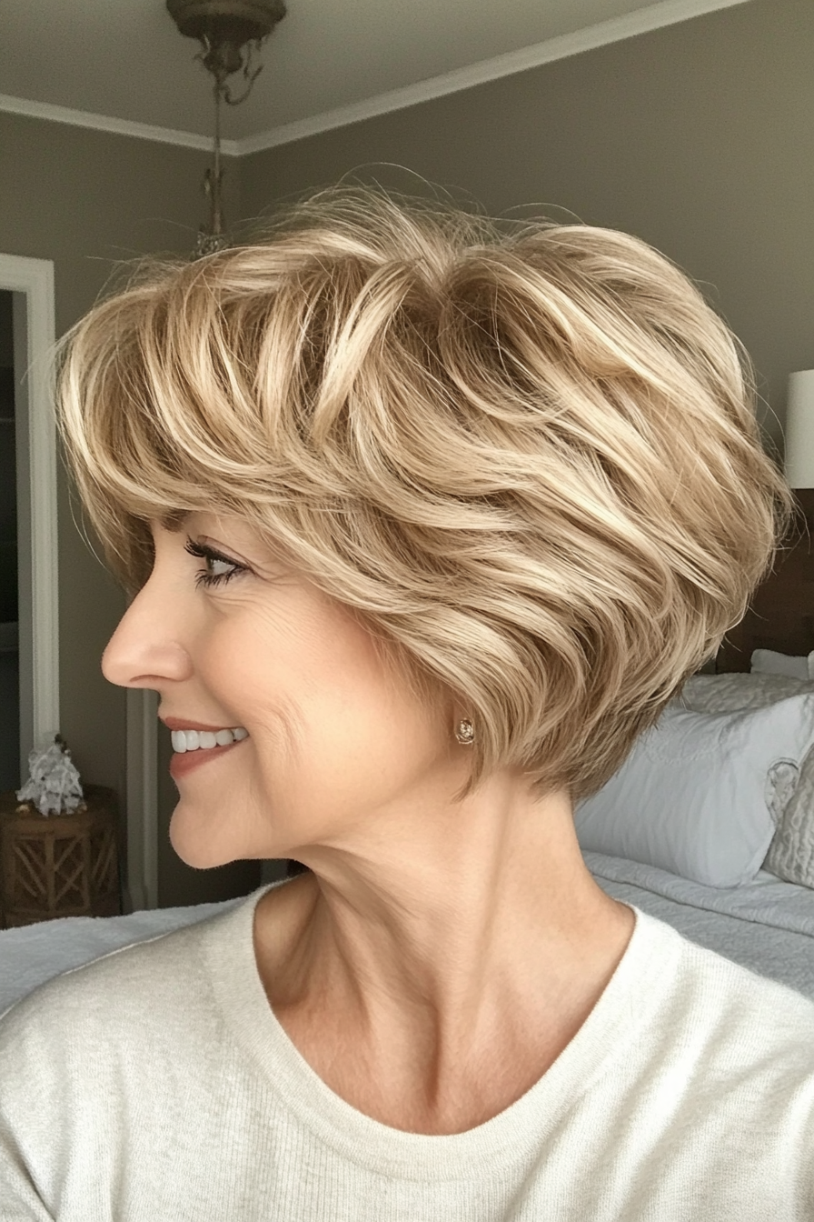 9. Soft Waves Pixie - Golden Blonde (Short Haircuts For Women Over 50 With Fine Hair) - Short Haircuts For Women Over 50 With Fine Hair