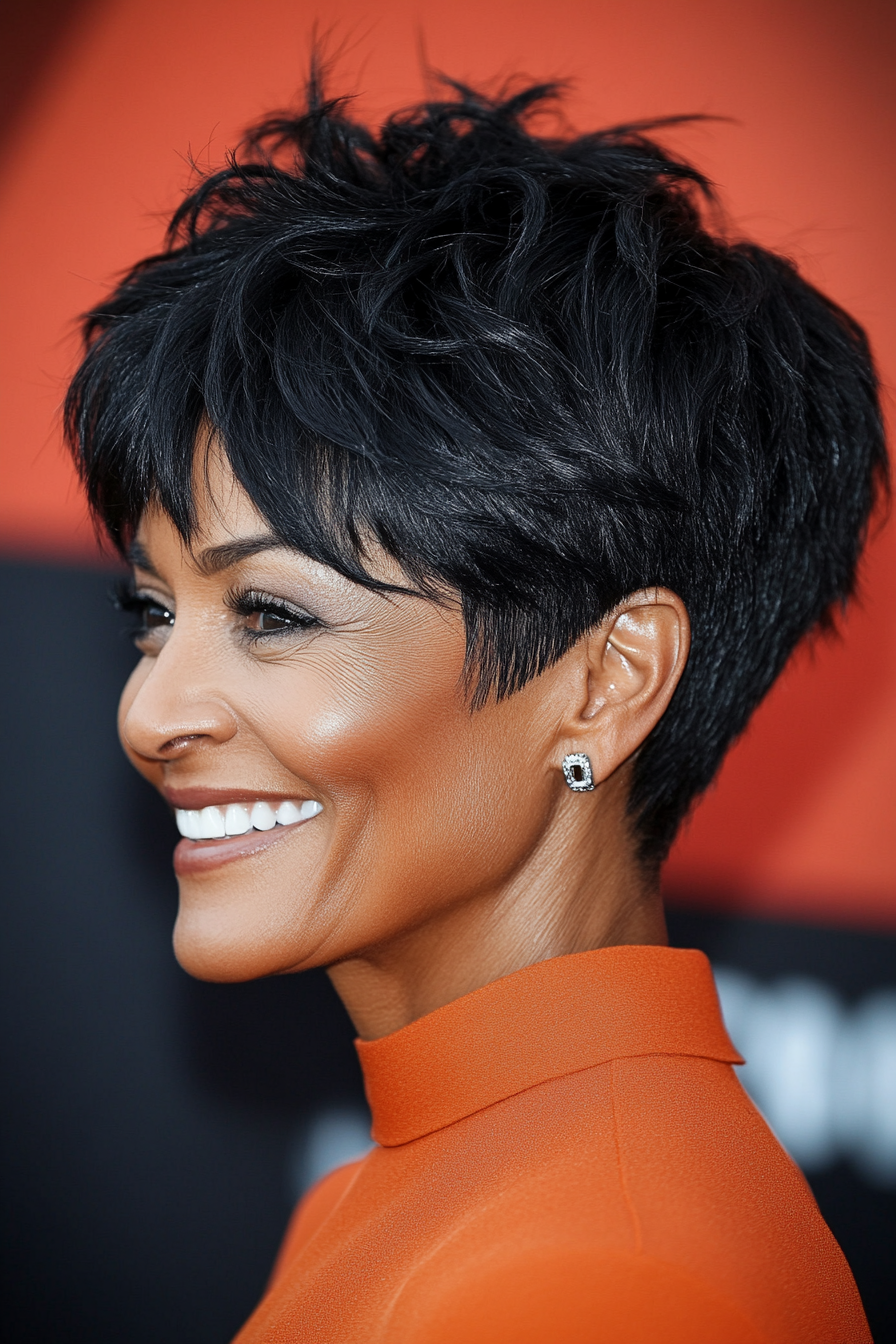 2. Textured Pixie Cut (Black Hairstyles For Women Over 60) - Black Hairstyles For Women Over 60