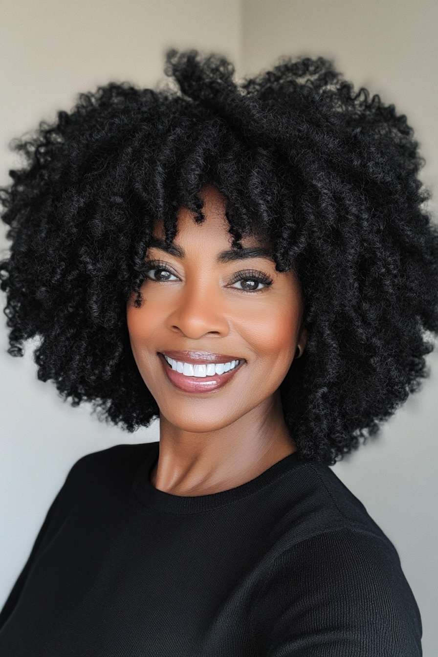 8. Layered Afro (Black Hairstyles For Women Over 60) - Black Hairstyles For Women Over 60