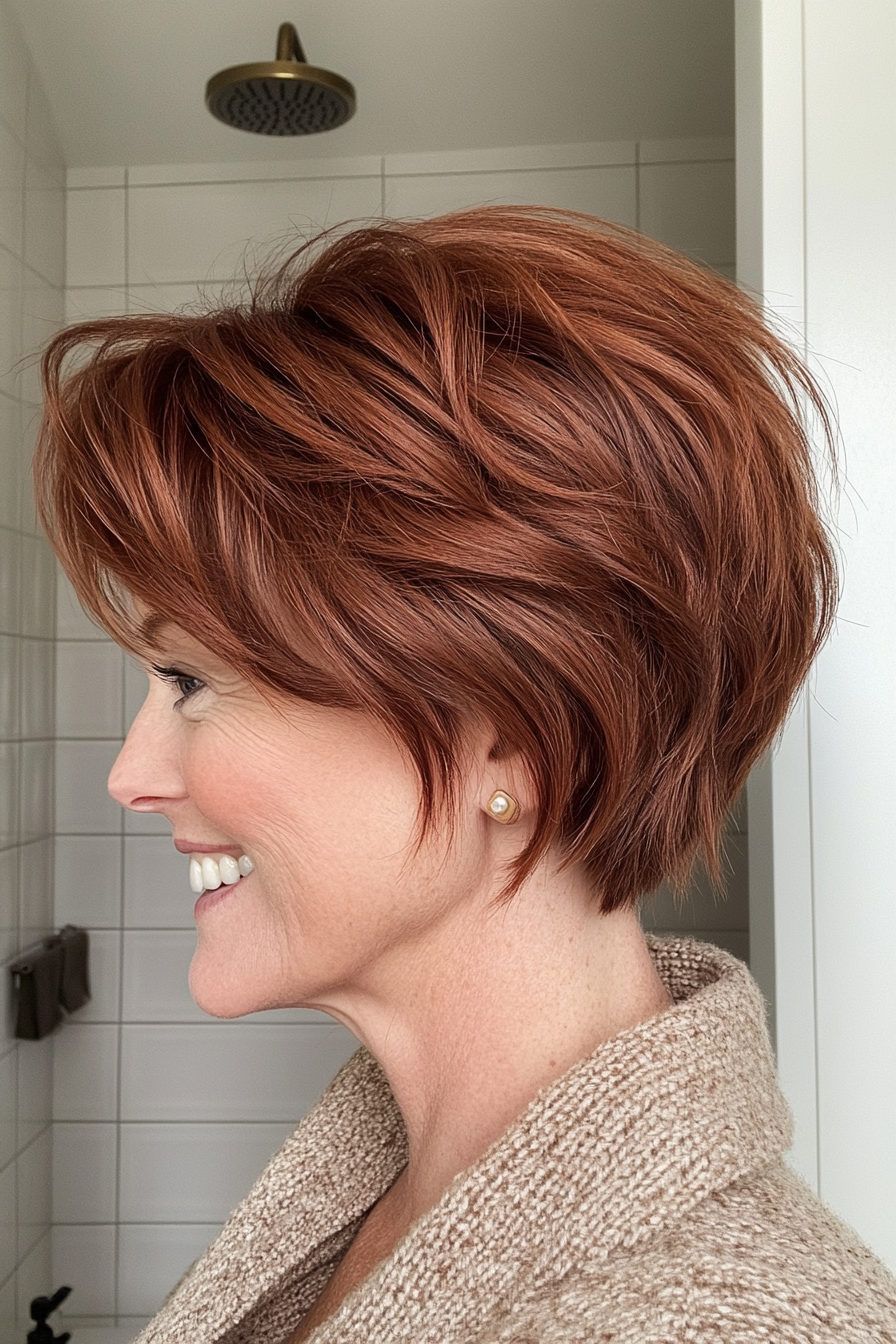 5. Layered Pixie (Auburn) (Haircuts Women Over 40) - Haircuts Women Over 40