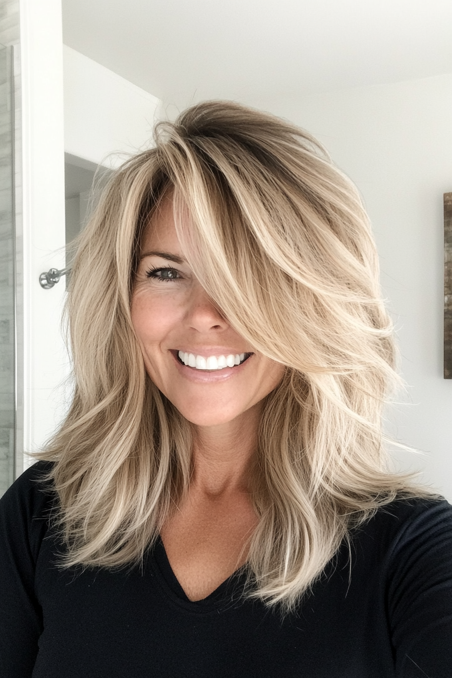 7. Textured Shag (Dark Blonde) (Haircuts Women Over 40) - Haircuts Women Over 40
