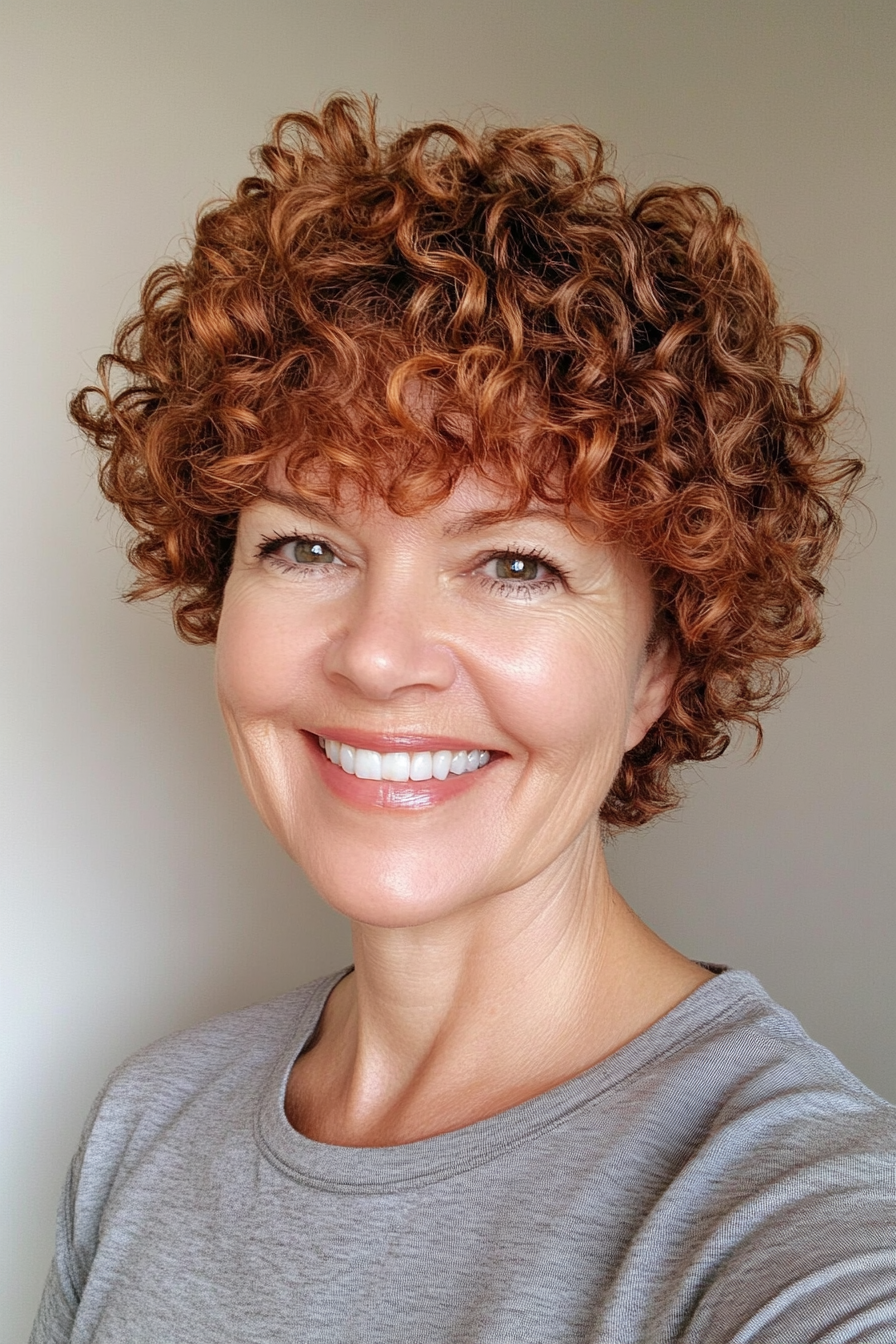 4. Textured Curly Pixie (Hairstyles For Women Over 50 With Curly Hair) - Hairstyles For Women Over 50 With Curly Hair