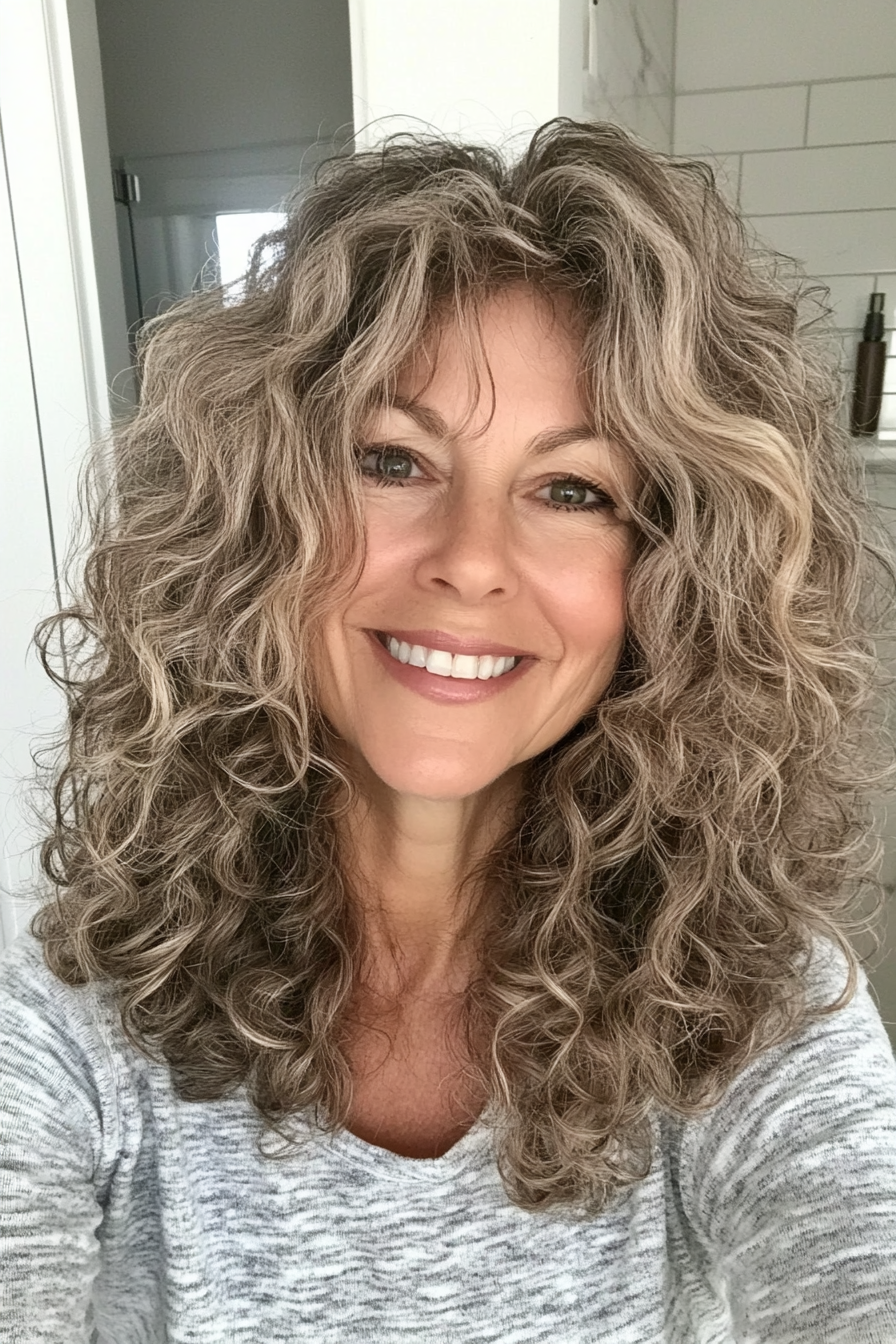 5. Medium Curly Shag (Hairstyles For Women Over 50 With Curly Hair) - Hairstyles For Women Over 50 With Curly Hair