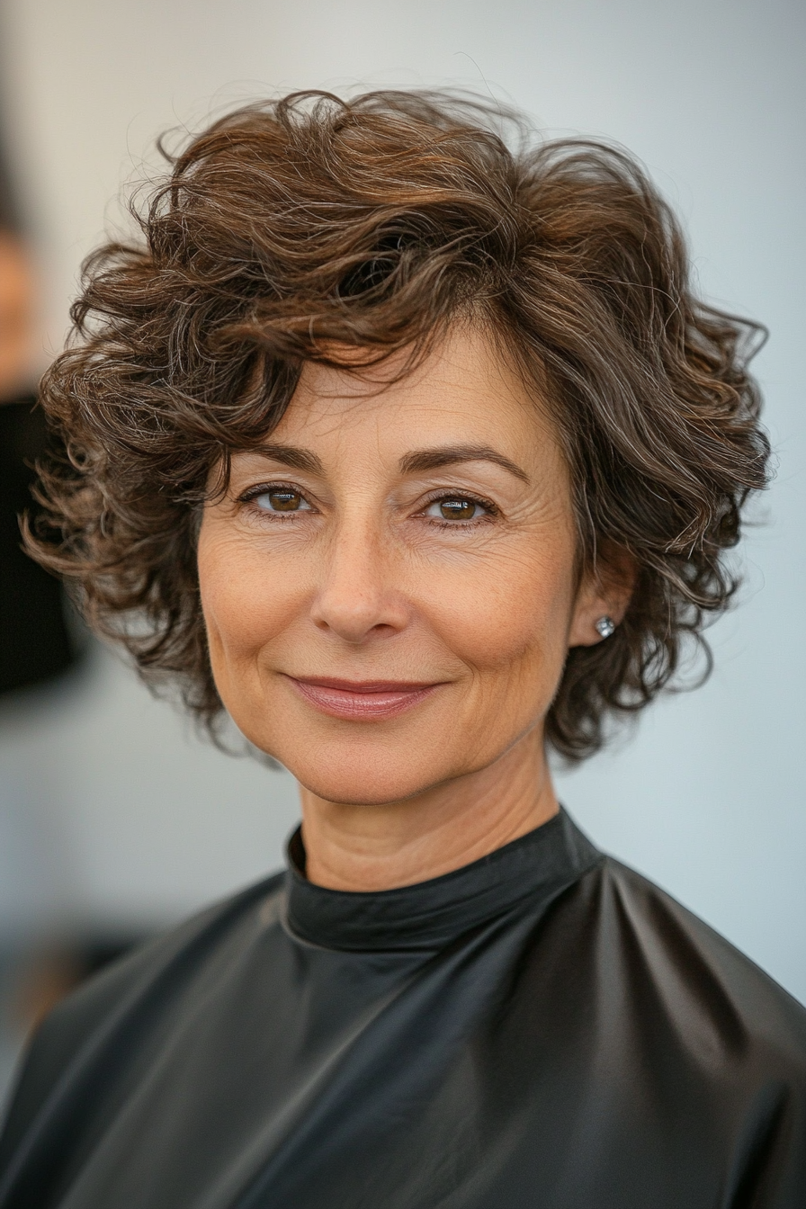 26. Short Curly Crop with Natural Texture (Hairstyles For Women Over 50 With Curly Hair) - Hairstyles For Women Over 50 With Curly Hair