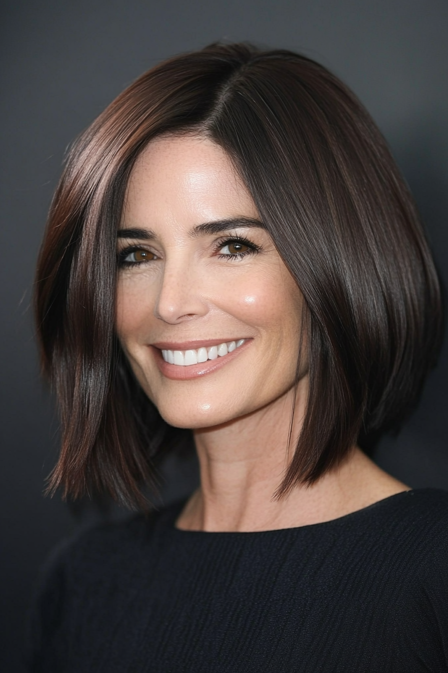24. Tapered Cut with Dark Chocolate (Hairstyles For Older Women With Thick Hair) - Hairstyles For Older Women With Thick Hair