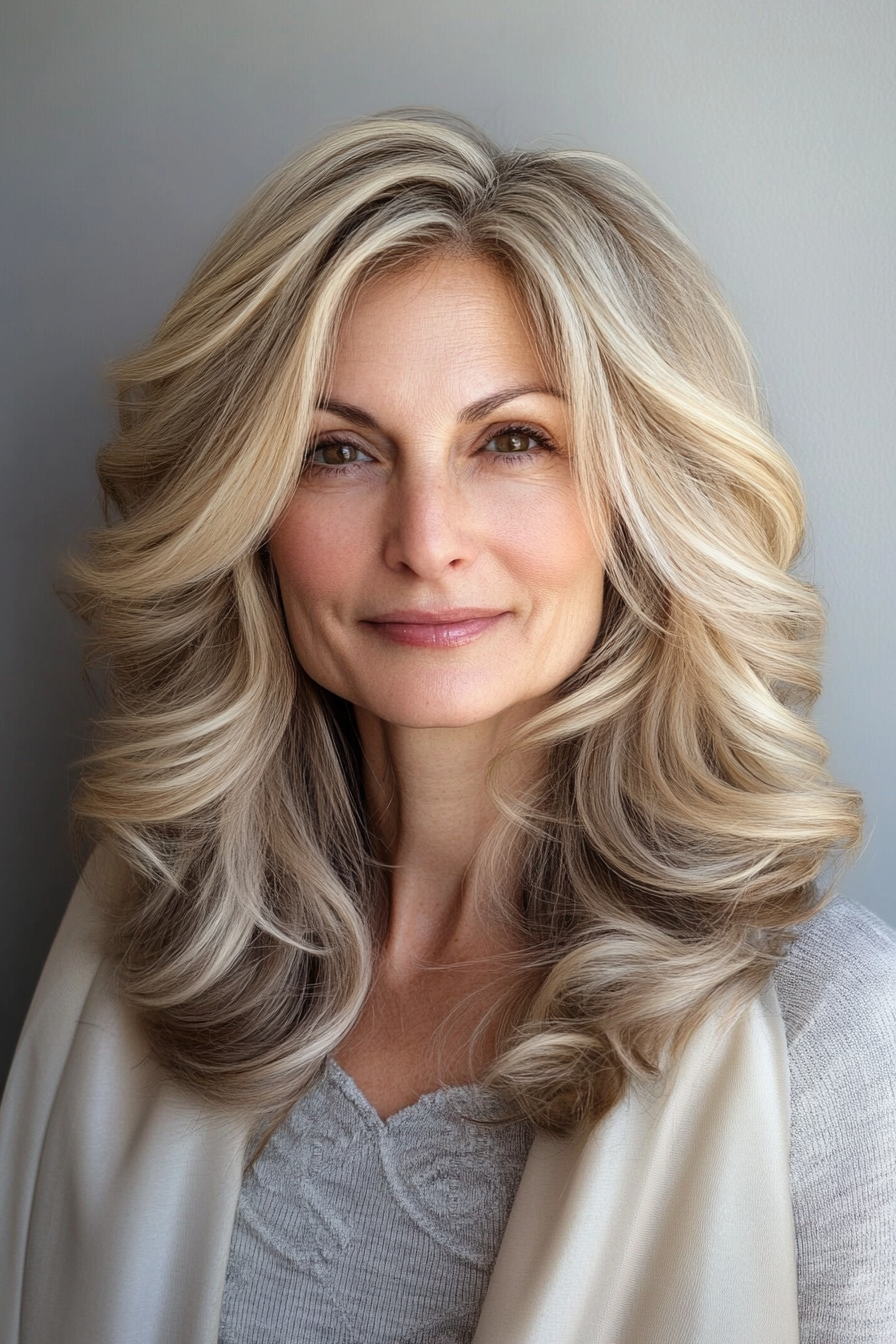 25. Loose Curls with Sandy Blonde (Hairstyles For Older Women With Thick Hair) - Hairstyles For Older Women With Thick Hair