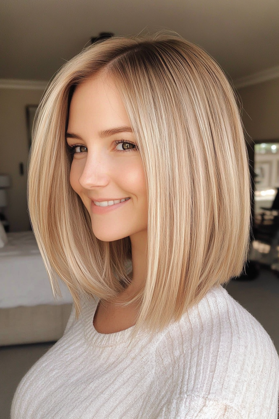 3. Honey Blonde Lob (Short Blonde Haircuts For Fine Hair) - Short Blonde Haircuts For Fine Hair