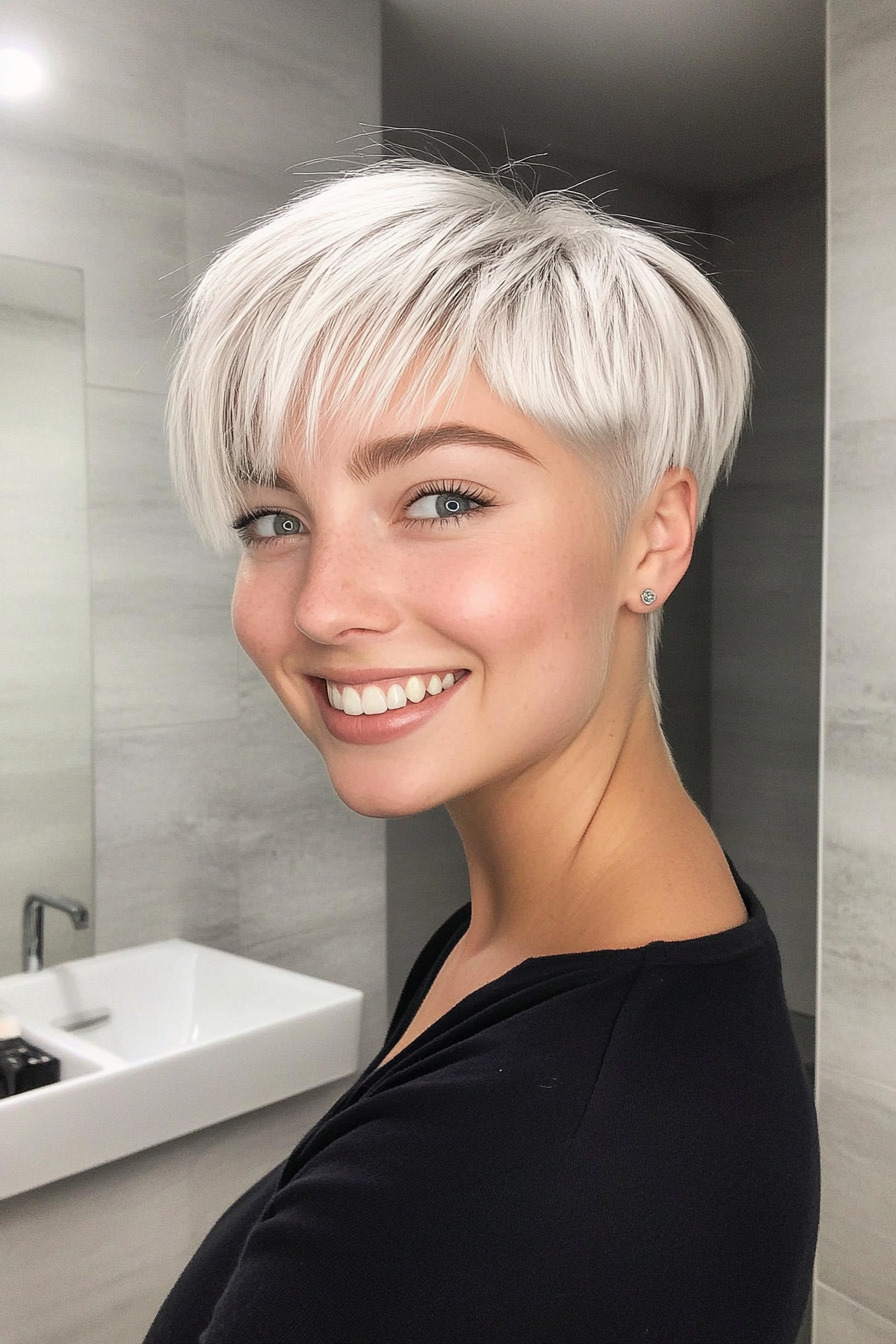 7. Silver Blonde Crop (Short Blonde Haircuts For Fine Hair) - Short Blonde Haircuts For Fine Hair