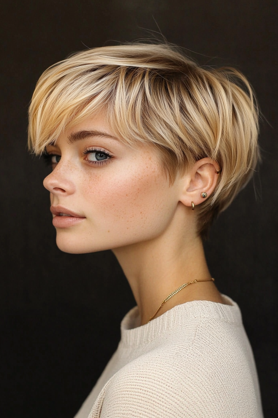11. Caramel Blonde Pixie (Short Blonde Haircuts For Fine Hair) - Short Blonde Haircuts For Fine Hair