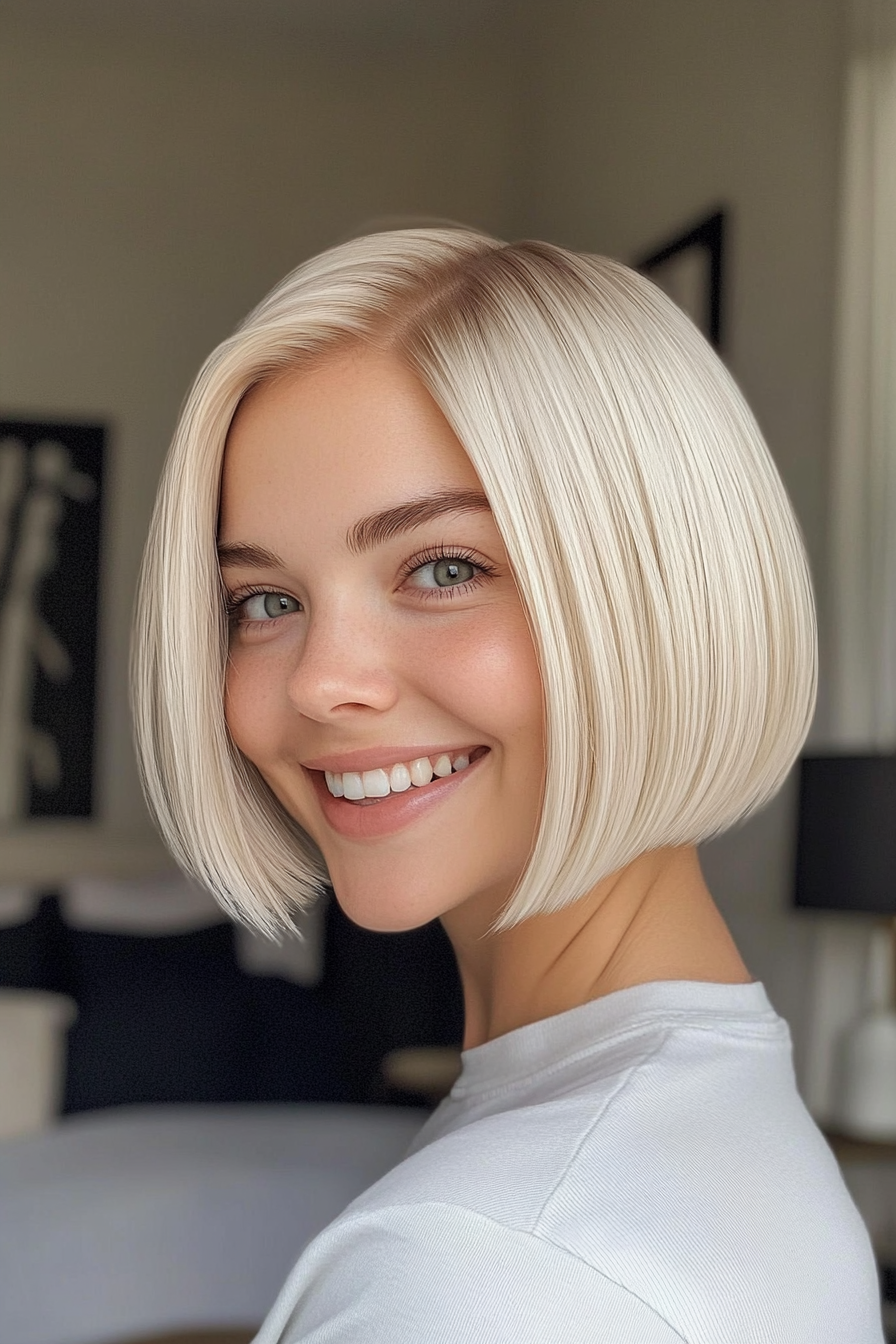 12. Ivory Blonde Bowl Cut (Short Blonde Haircuts For Fine Hair) - Short Blonde Haircuts For Fine Hair