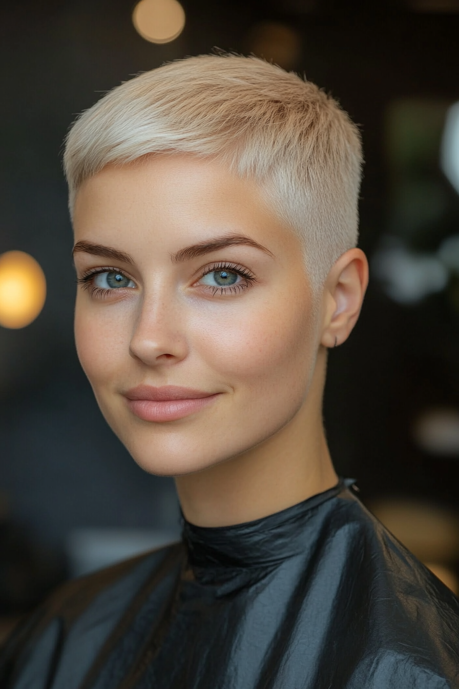 19. Ash Blonde Buzz Cut (Short Blonde Haircuts For Fine Hair) - Short Blonde Haircuts For Fine Hair