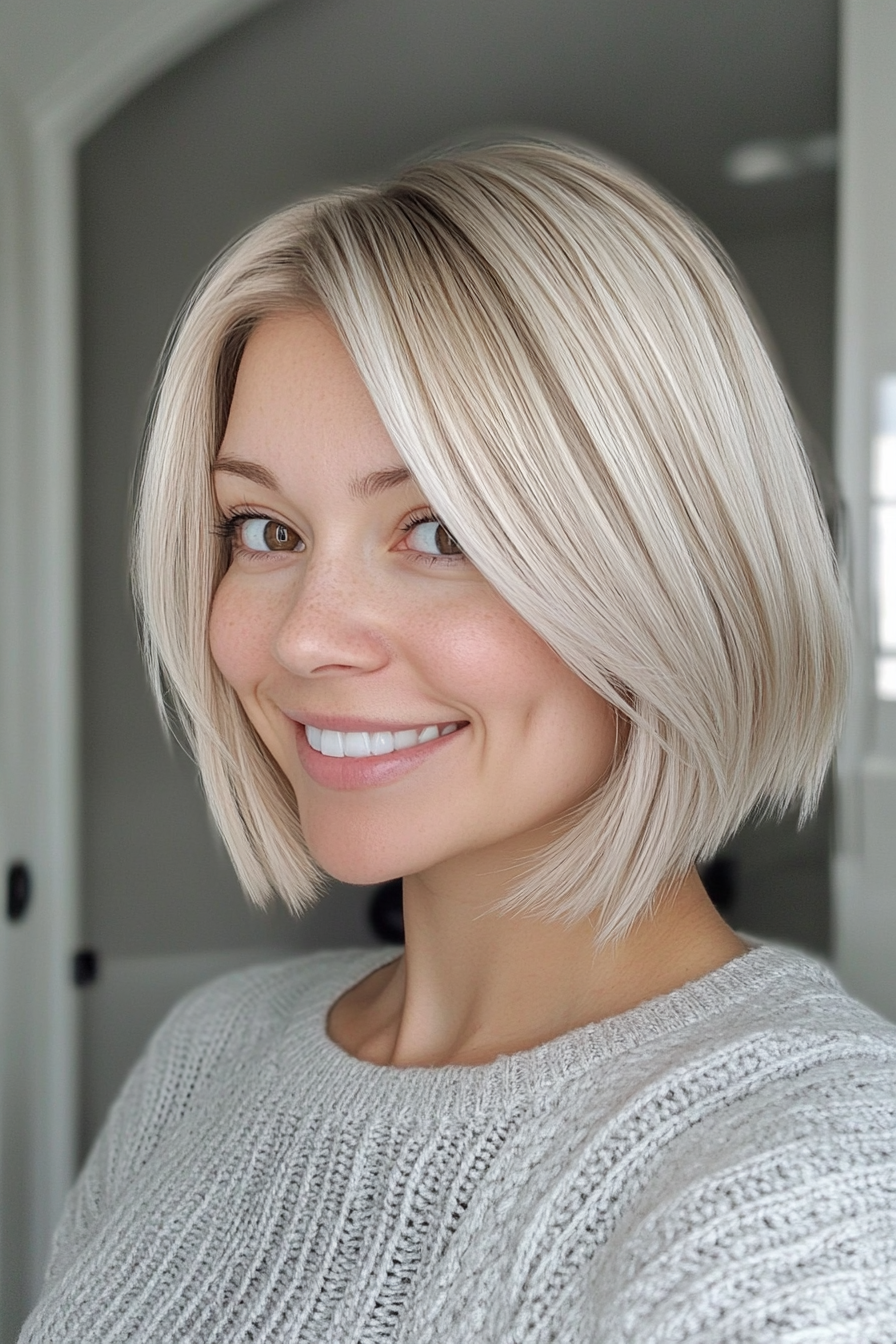 21. Frosted Blonde Pageboy Cut (Short Blonde Haircuts For Fine Hair) - Short Blonde Haircuts For Fine Hair