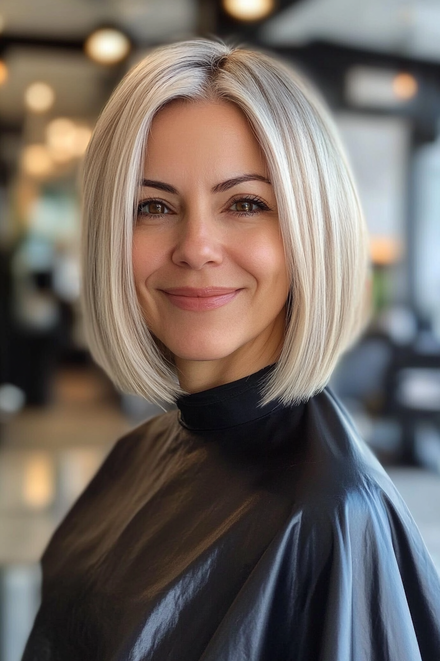 23. Platinum Blonde Blunt Bob (Short Blonde Haircuts For Fine Hair) - Short Blonde Haircuts For Fine Hair