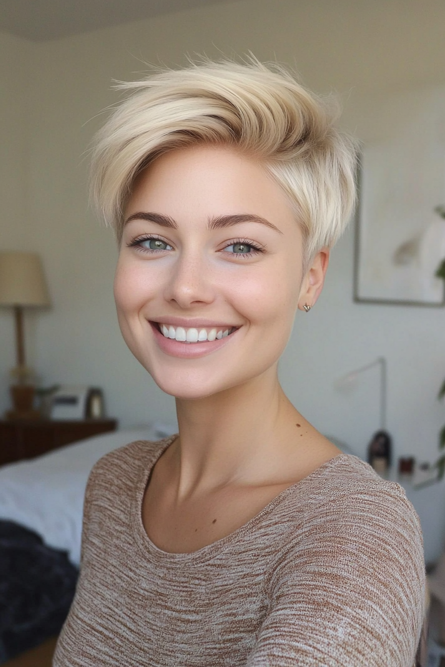 27. Light Blonde Pixie with Volume (Short Blonde Haircuts For Fine Hair) - Short Blonde Haircuts For Fine Hair