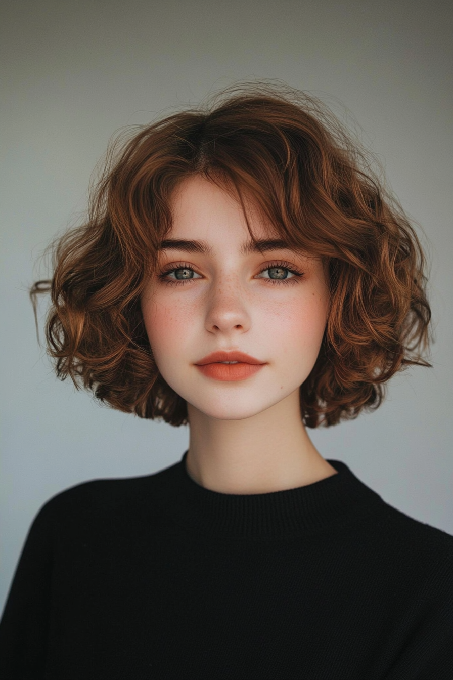 10. Curly Bob (Light Brown) (Classy Short Haircuts For Women) - Classy Short Haircuts For Women