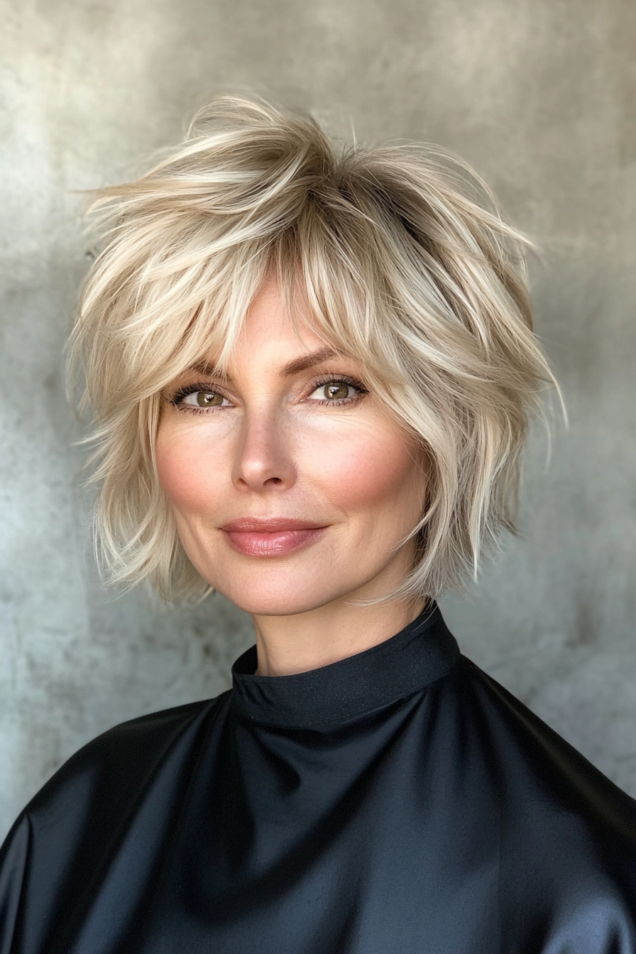 11. Modern Shag (Platinum Blonde) (Classy Short Haircuts For Women) - Classy Short Haircuts For Women