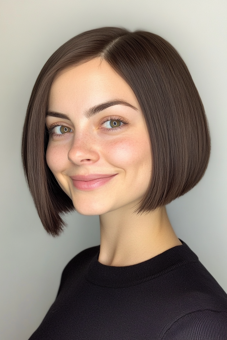 12. Short Blunt Bob (Dark Brown) (Classy Short Haircuts For Women) - Classy Short Haircuts For Women