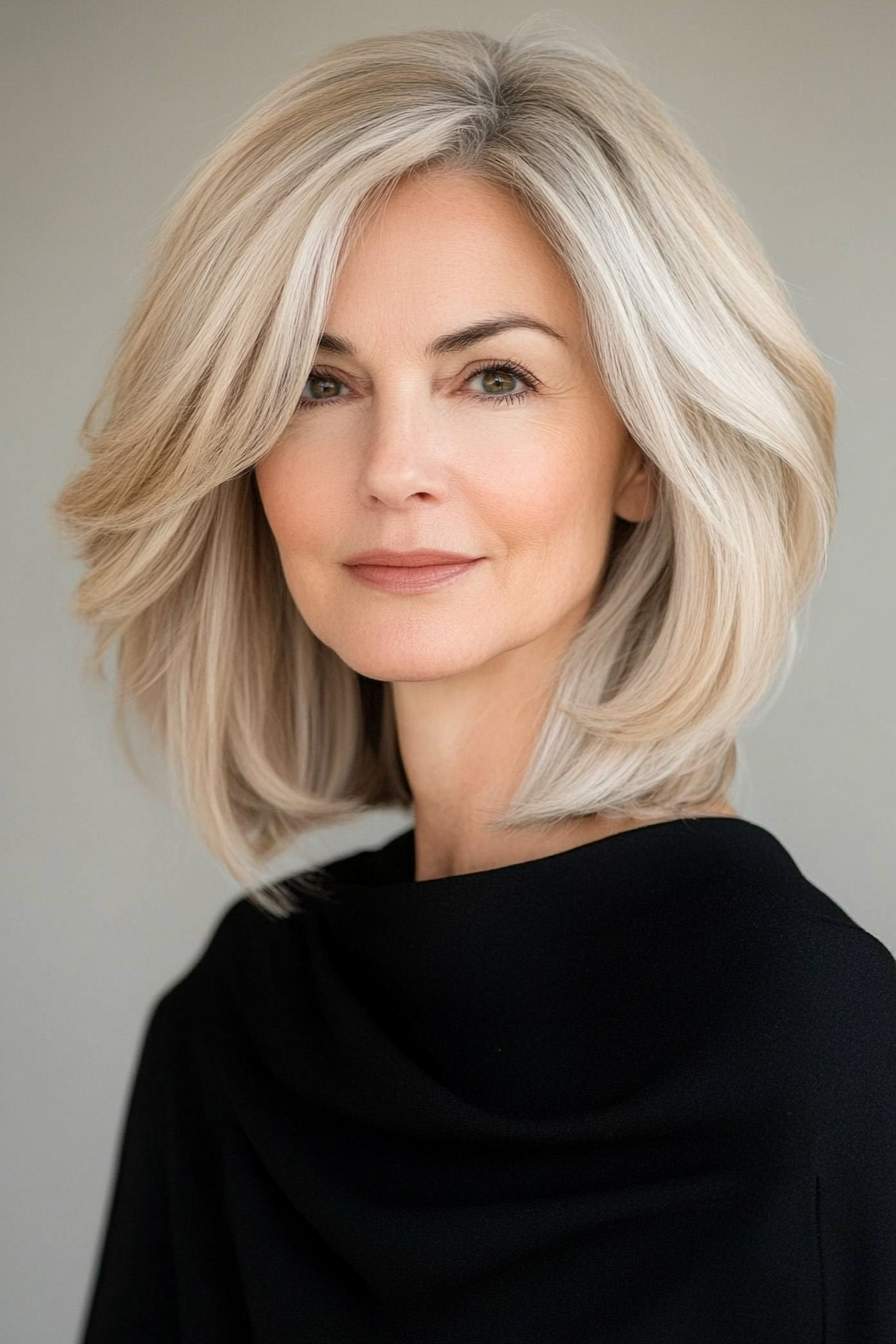 13. Voluminous Bob – Golden Blonde (Haircuts For Women Over 60 With Fine Hair) - Haircuts For Women Over 60 With Fine Hair
